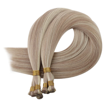 Fshine Handmade Virgin Hair Weft Highlight Color Ash Blonde With Bleach Blonde 100% Hair Sew In Weft Human Hair Bundles(#18/613) - FShine Shop